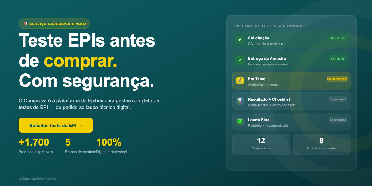 Comprove — Teste EPIs antes de comprar